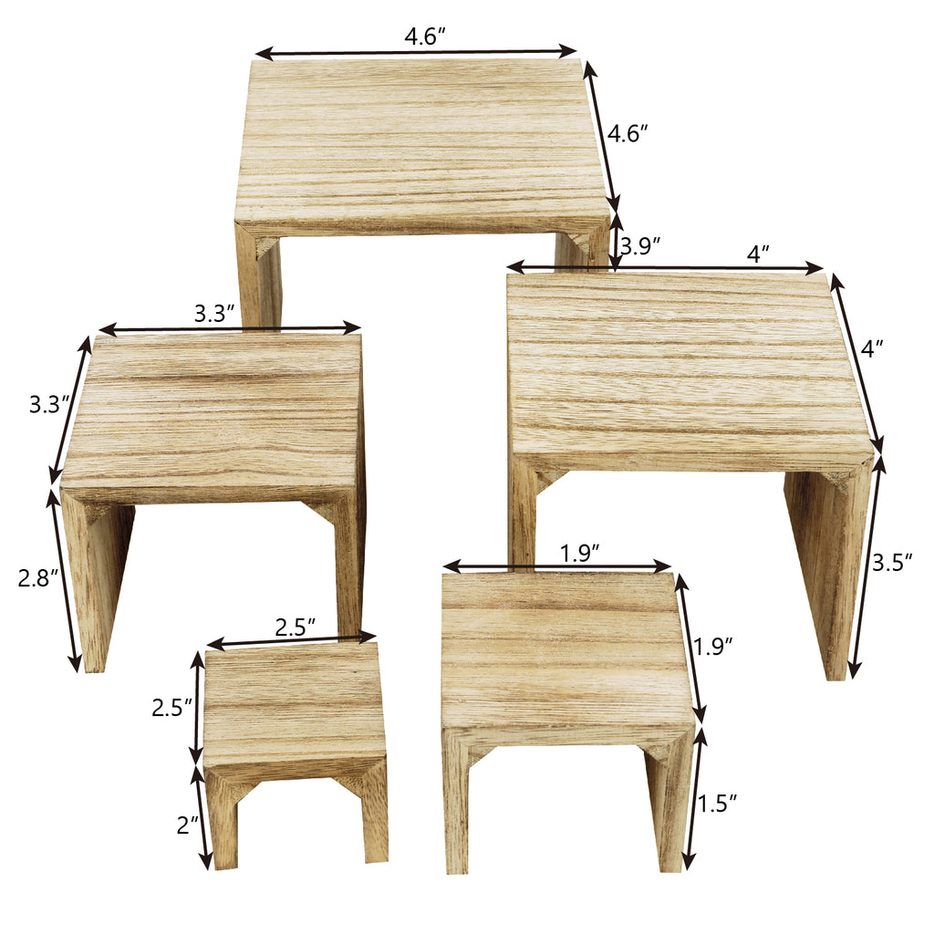 Ikee Design® 5 display risers in leveling heights