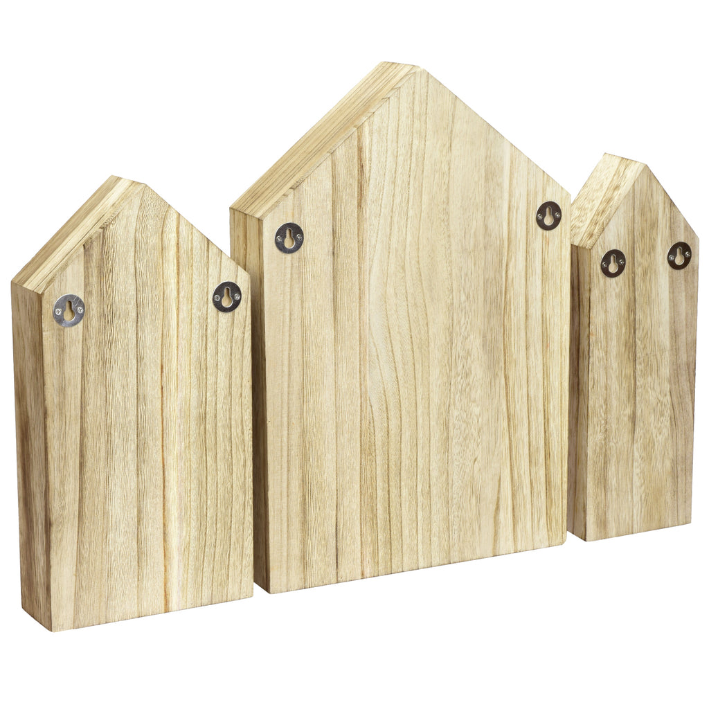 Ikee Design® House-Shaped Wooden Shadow Cubby Box Display Shelf, Set of 3