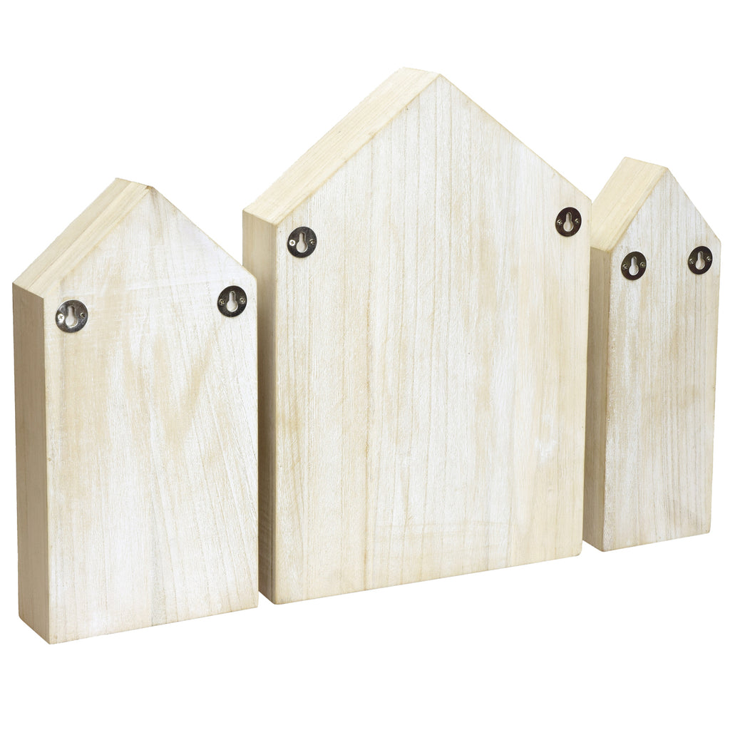 Ikee Design® House-Shaped Wooden Shadow Cubby Box Display Shelf, Set of 3
