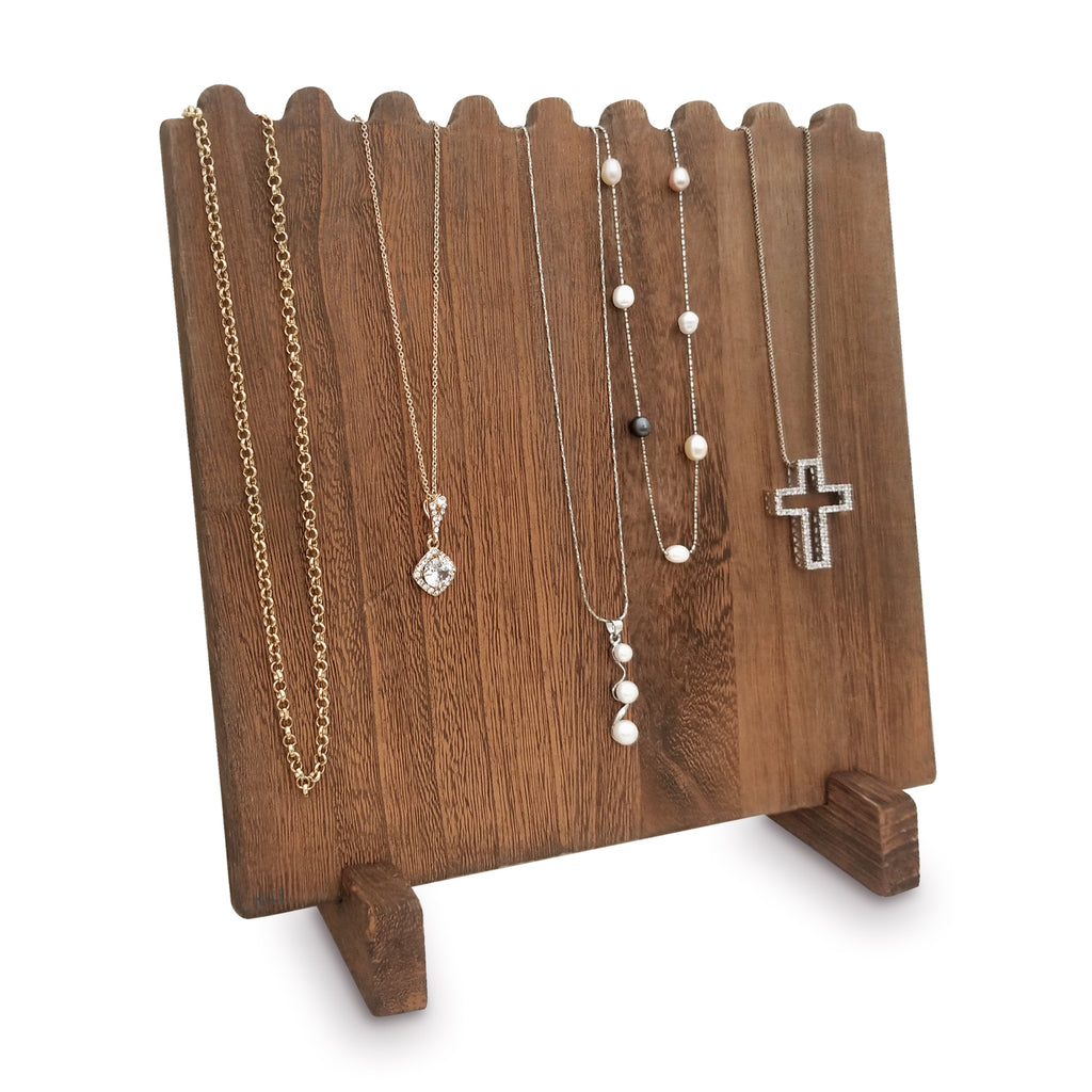 Ikee Design® Wooden Plank Necklace Jewelry Display Stand for 8 Necklaces