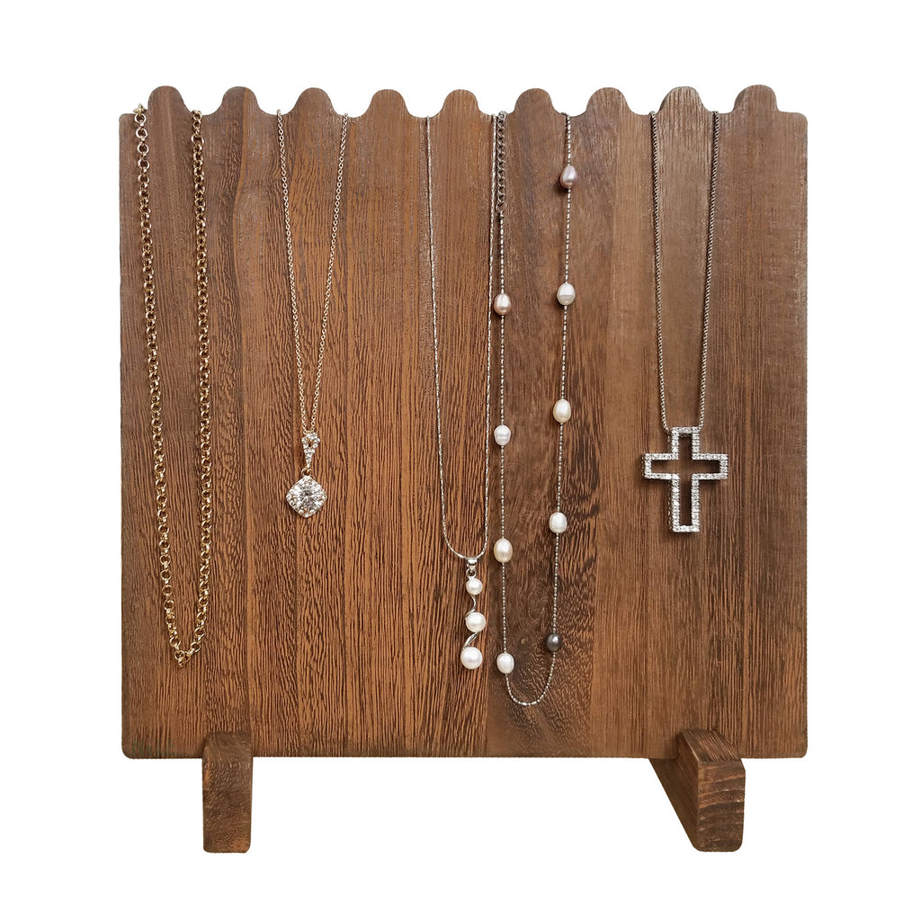 Ikee Design® Wooden Plank Necklace Jewelry Display Stand for 8 Necklaces