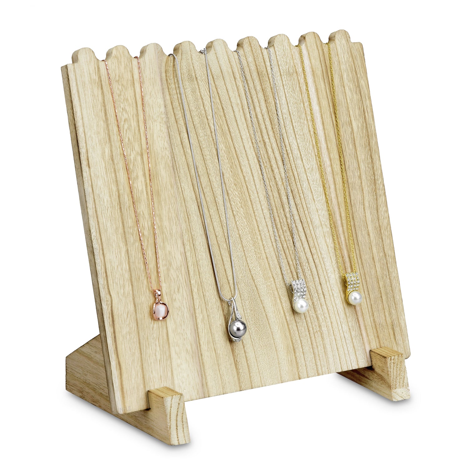 Ikee Design® Wooden Plank Necklace Jewelry Display Stand for 8 Necklaces