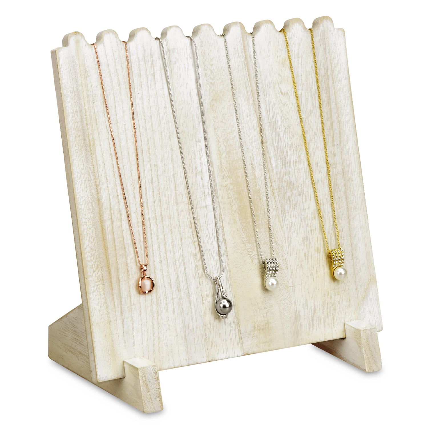 Ikee Design® Wooden Plank Necklace Jewelry Display Stand for 8 Necklaces