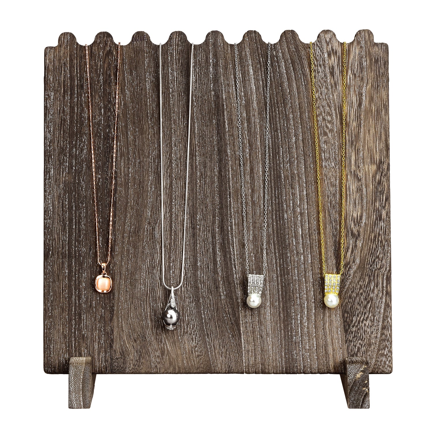 Ikee Design® Wooden Plank Necklace Jewelry Display Stand for 8 Necklaces