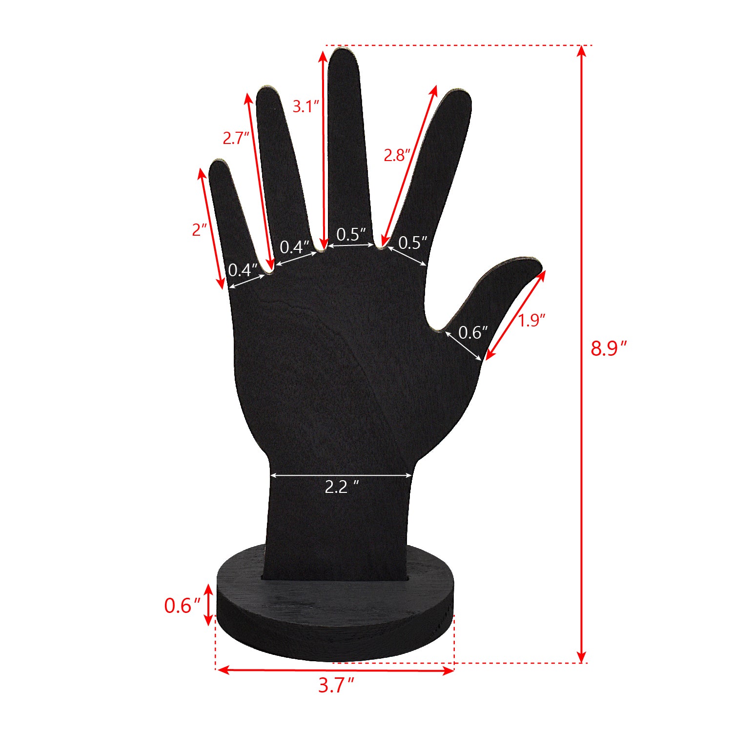 Ikee Design® 6 Pcs Set Wooden Hand Form Jewelry Display Bracelet Ring Stand Holder