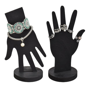 Ikee Design® 6 Pcs Set Wooden Hand Form Jewelry Display Bracelet Ring Stand Holder