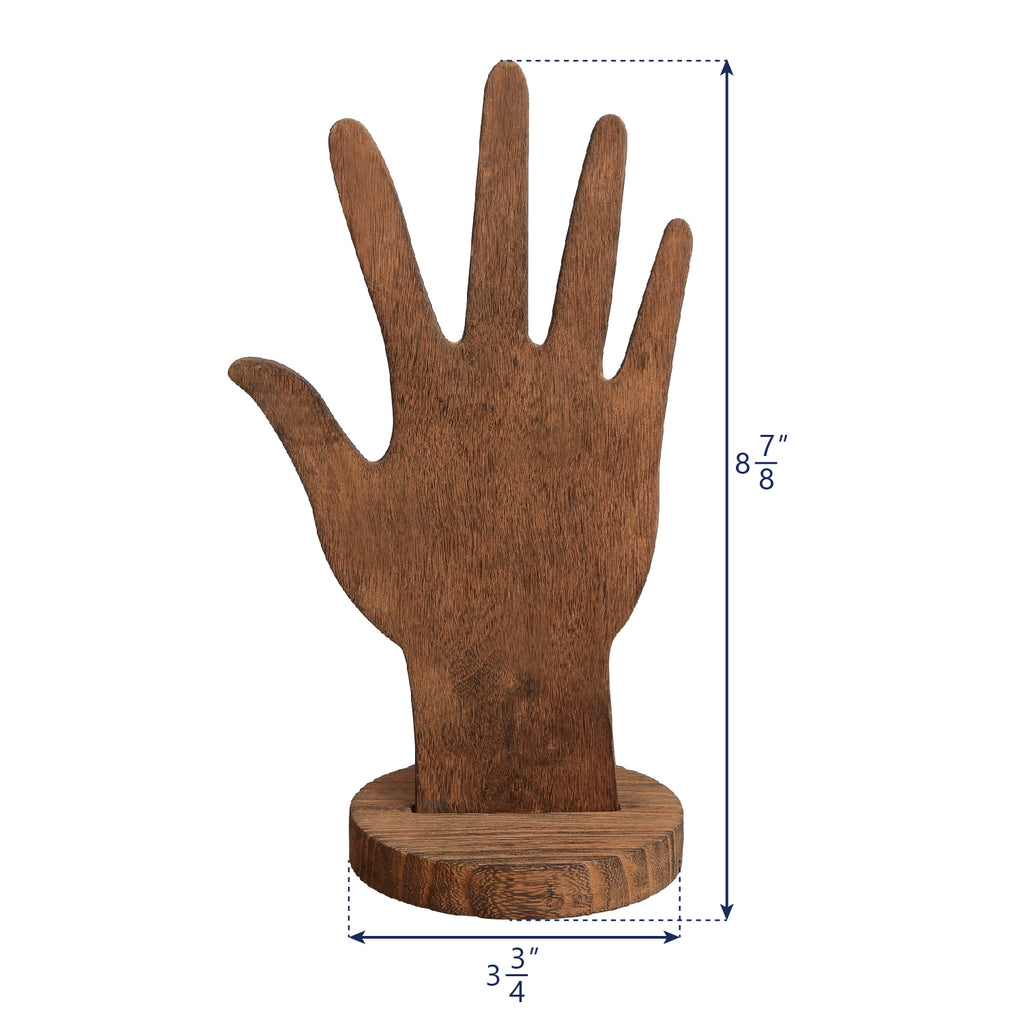Ikee Design® 6 Pcs Set Wooden Hand Form Jewelry Display Bracelet Ring Stand Holder