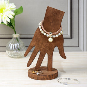 Ikee Design® 6 Pcs Set Wooden Hand Form Jewelry Display Bracelet Ring Stand Holder