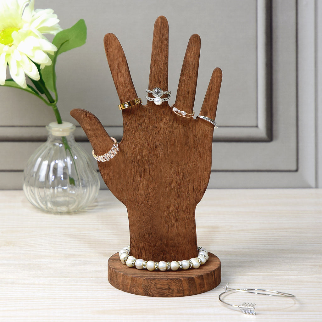 Ikee Design® 6 Pcs Set Wooden Hand Form Jewelry Display Holder