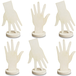 Ikee Design® 6 Pcs Set Wooden Hand Form Jewelry Display Bracelet Ring Stand Holder