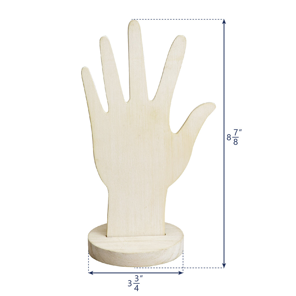 Ikee Design® 6 Pcs Set Wooden Hand Form Jewelry Display Holder