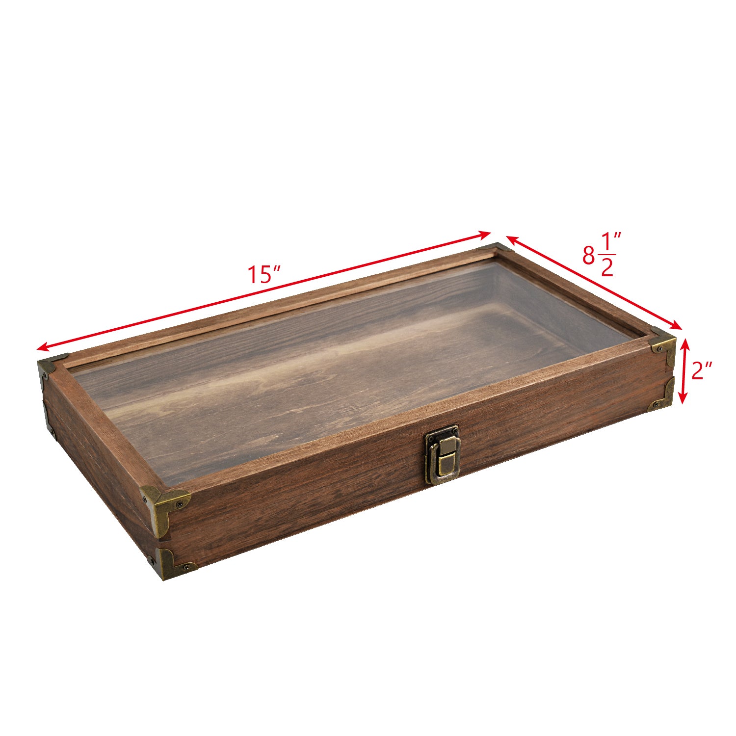 Ikee Design® Wooden Color Glass Top Jewelry Display Case
