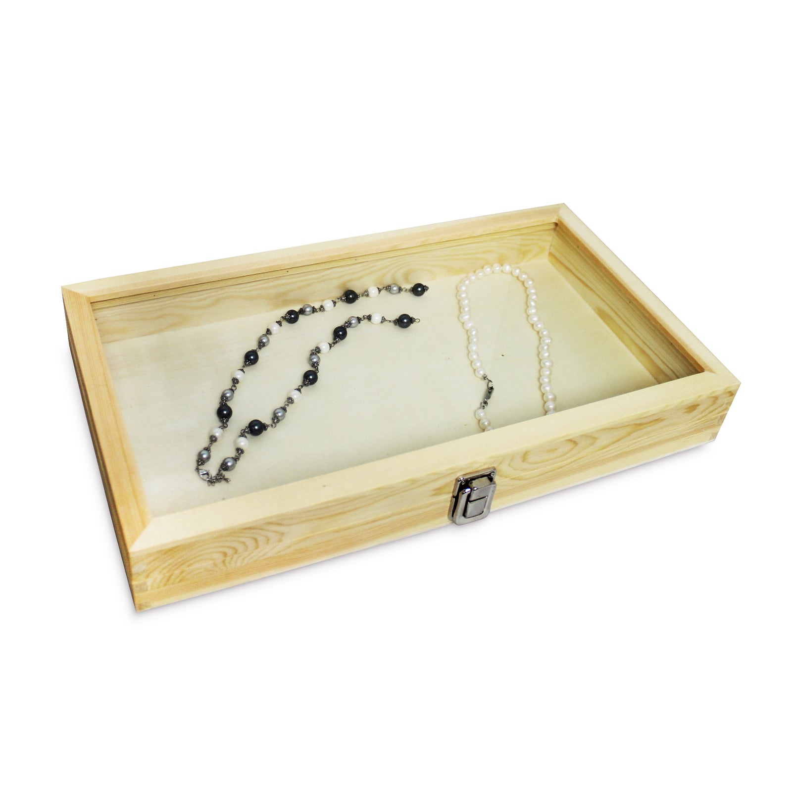 Ikee Design® Wooden Storage Case with Tempered Glass View Top