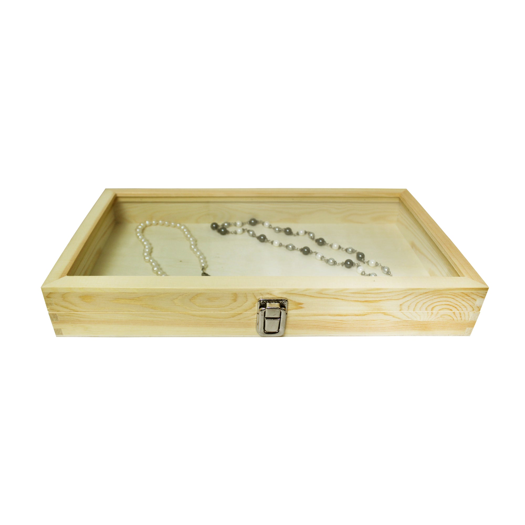 Ikee Design® Wooden Storage Case with Tempered Glass View Top