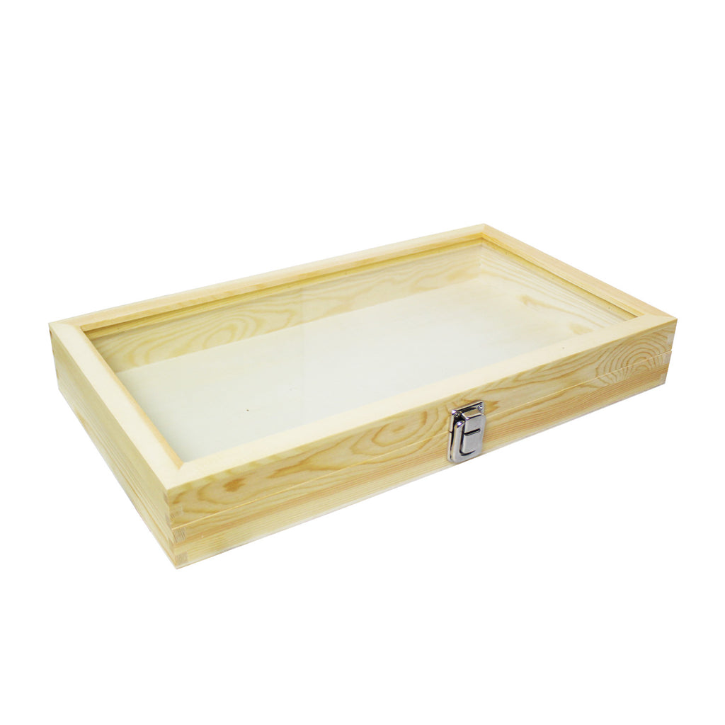 Ikee Design® Wooden Storage Case with Tempered Glass View Top