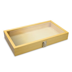 Ikee Design® Antique Wood Storage Jewelry display Case with Tempered Glass View Top
