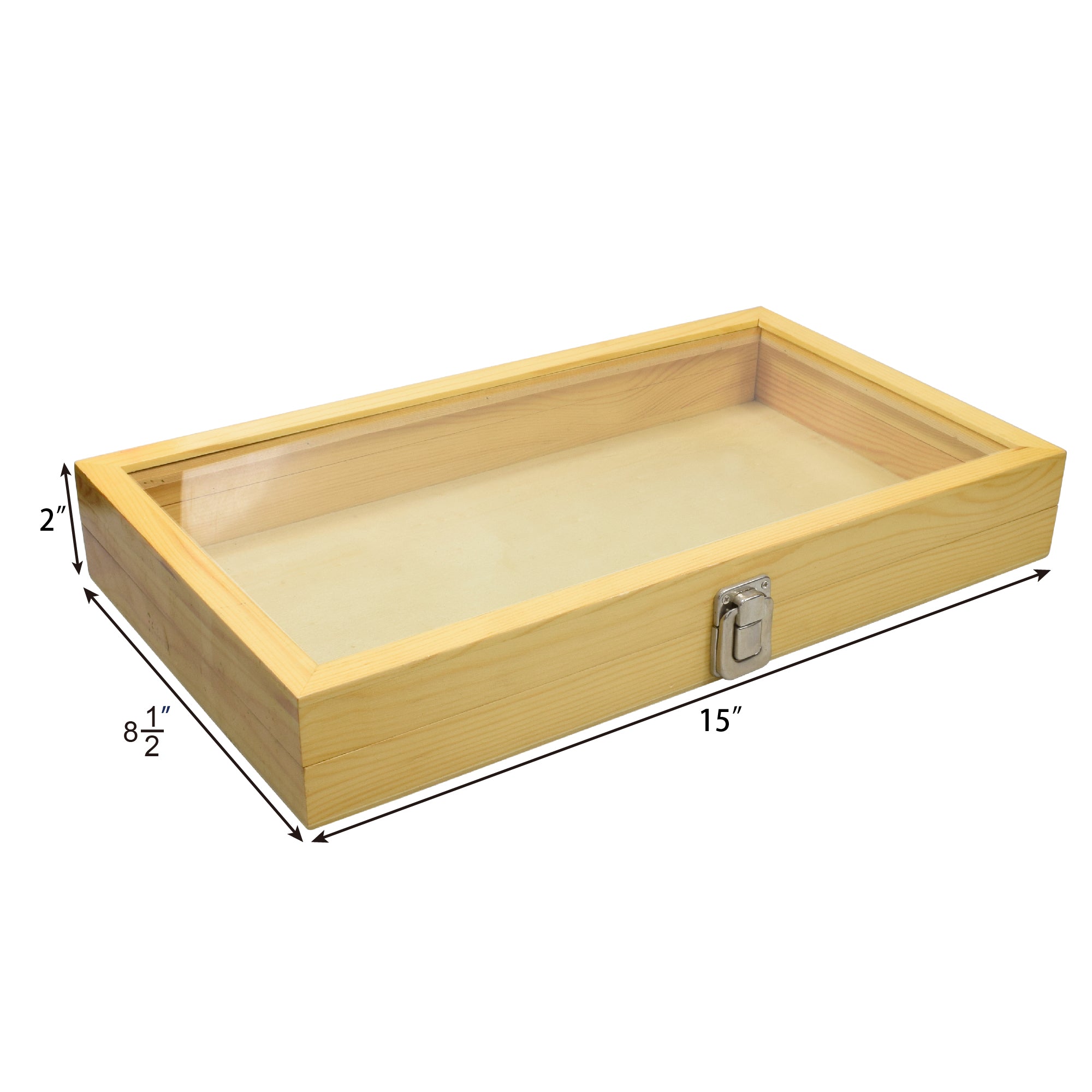 Ikee Design® Antique Wood Storage Jewelry display Case with Tempered Glass View Top