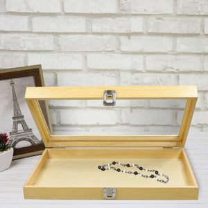 Ikee Design® Antique Wood Storage Jewelry display Case with Tempered Glass View Top