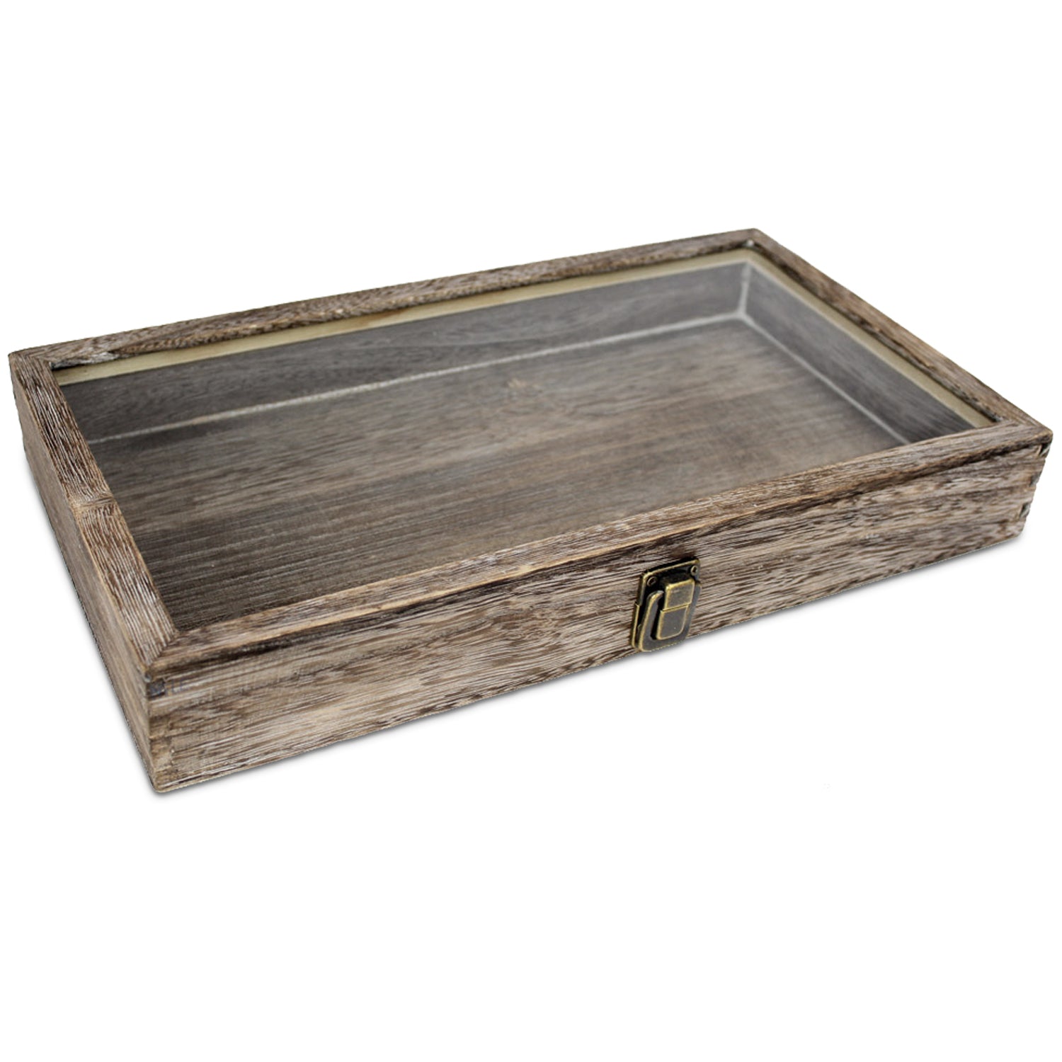 Ikee Design® Antique Wood Storage Jewelry display Case with Tempered Glass View Top