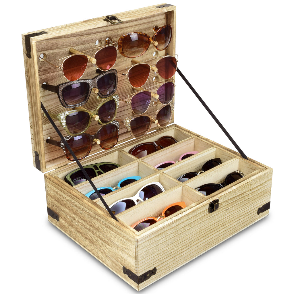 Ikee Design® Wooden Eyeglasses Sunglasses & Eyewear Display Storage Case