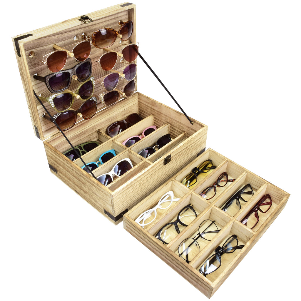 Ikee Design® Wooden Eyeglasses Sunglasses & Eyewear Display Storage Case