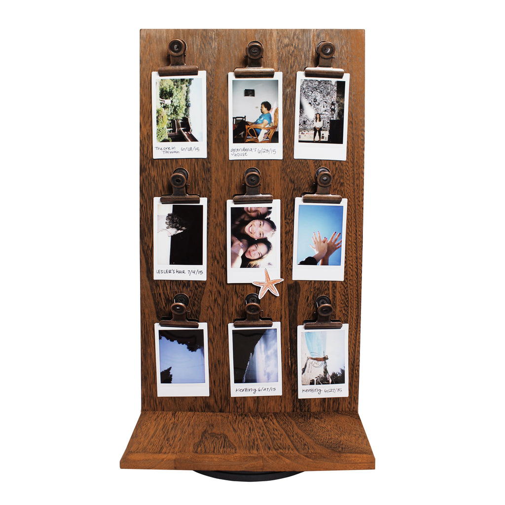 Ikee Design® Rotating Wooden Two-Sided Display Stand with Clips