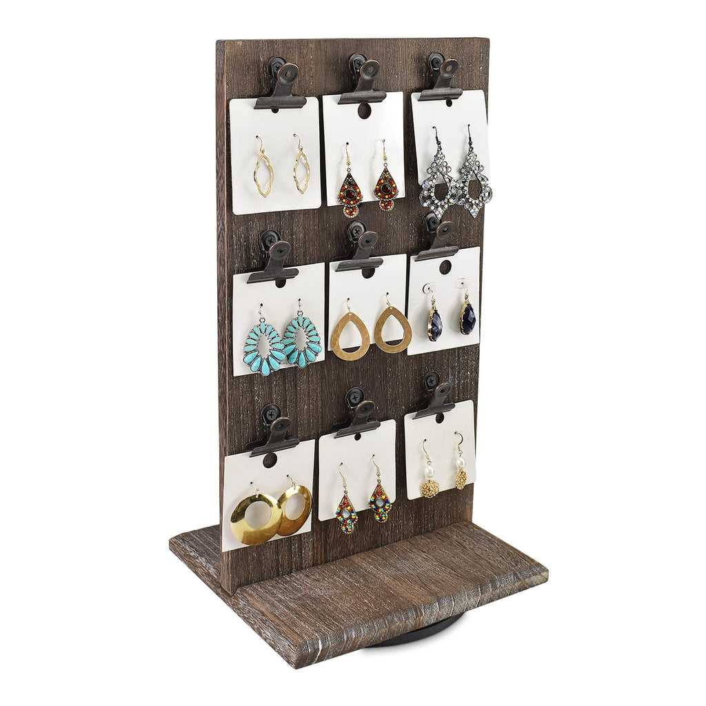 Ikee Design® Rotating Wooden Two-Sided Display Stand with Clips