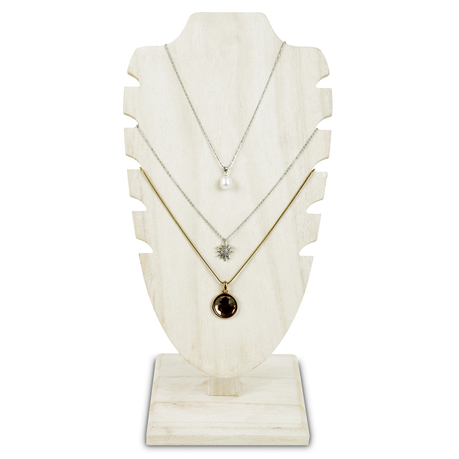 Ikee Design® Freestanding Necklace Easel Display Stand Holder Multiple Necklace Bust, Adjustable Slope Jewelry Showcase Stand