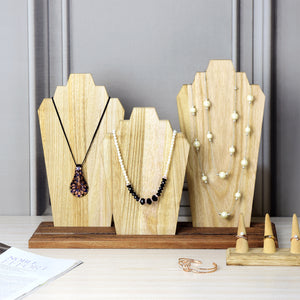 Ikee Design® Wooden Multi-Necklace Display Stand - Holds Multiple Necklaces