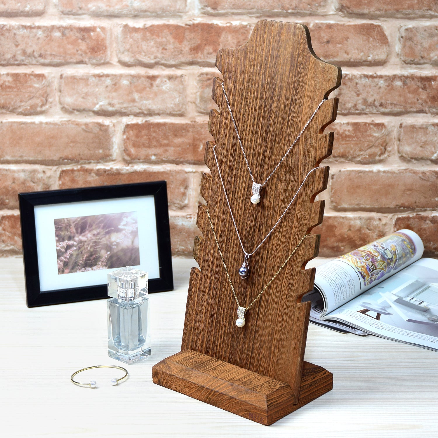 Walnut necklace display stand Necklace Board Jewelry Mannequin Shelf Wooden  Jewellery Holder Multi-necklace organizer Customized