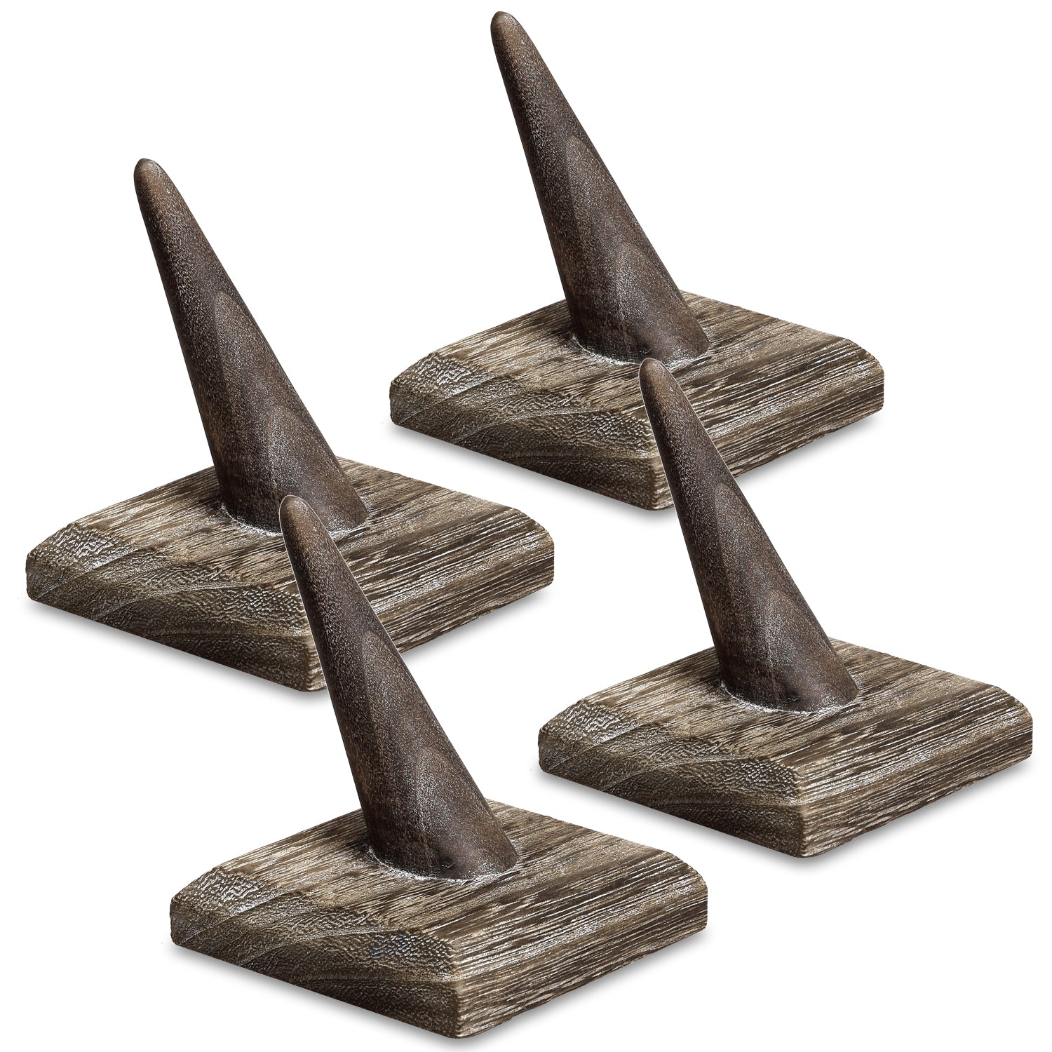 Ikee Design® 4 Pcs Set Single Finger Ring Stand Jewelry Display Holder 2 1/2" W x 2 1/2" D x 2 3/4" H