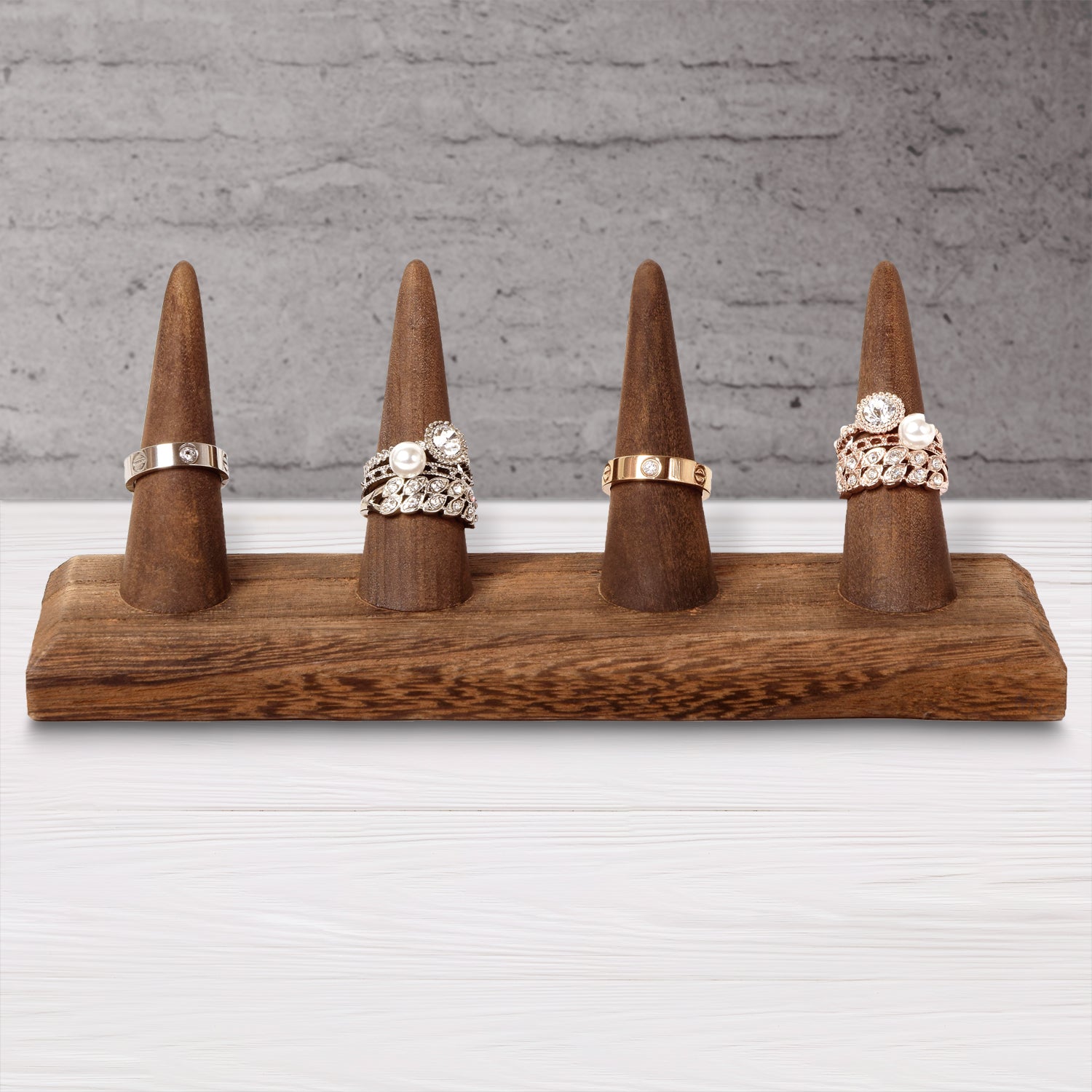 Ikee Design® 4 Pcs Set Finger Ring Stand Jewelry Display Holder 7 1/2" x 2 1/4" x 2 3/4"
