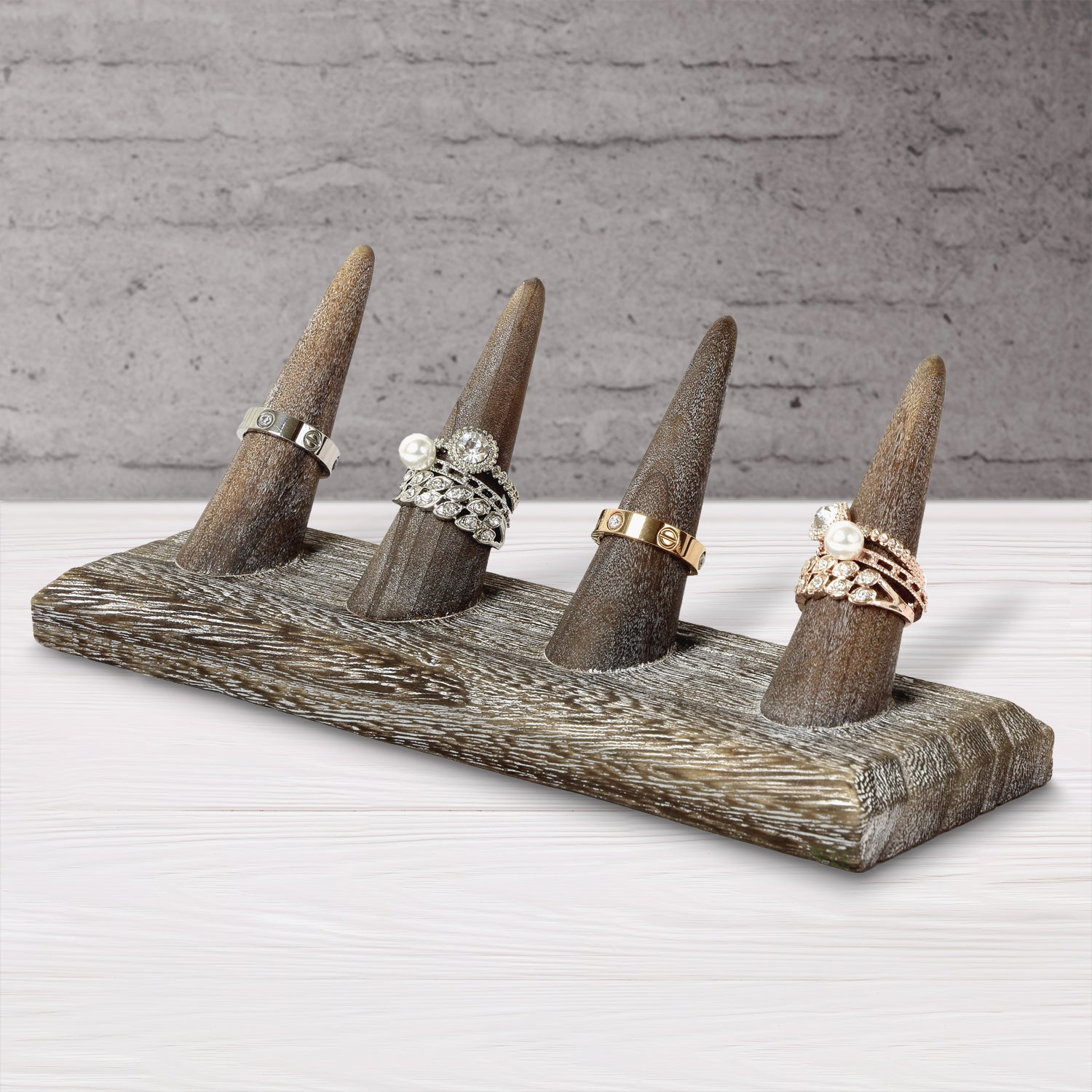 Ikee Design® 4 Pcs Set Finger Ring Stand Jewelry Display Holder 7 1/2" x 2 1/4" x 2 3/4"