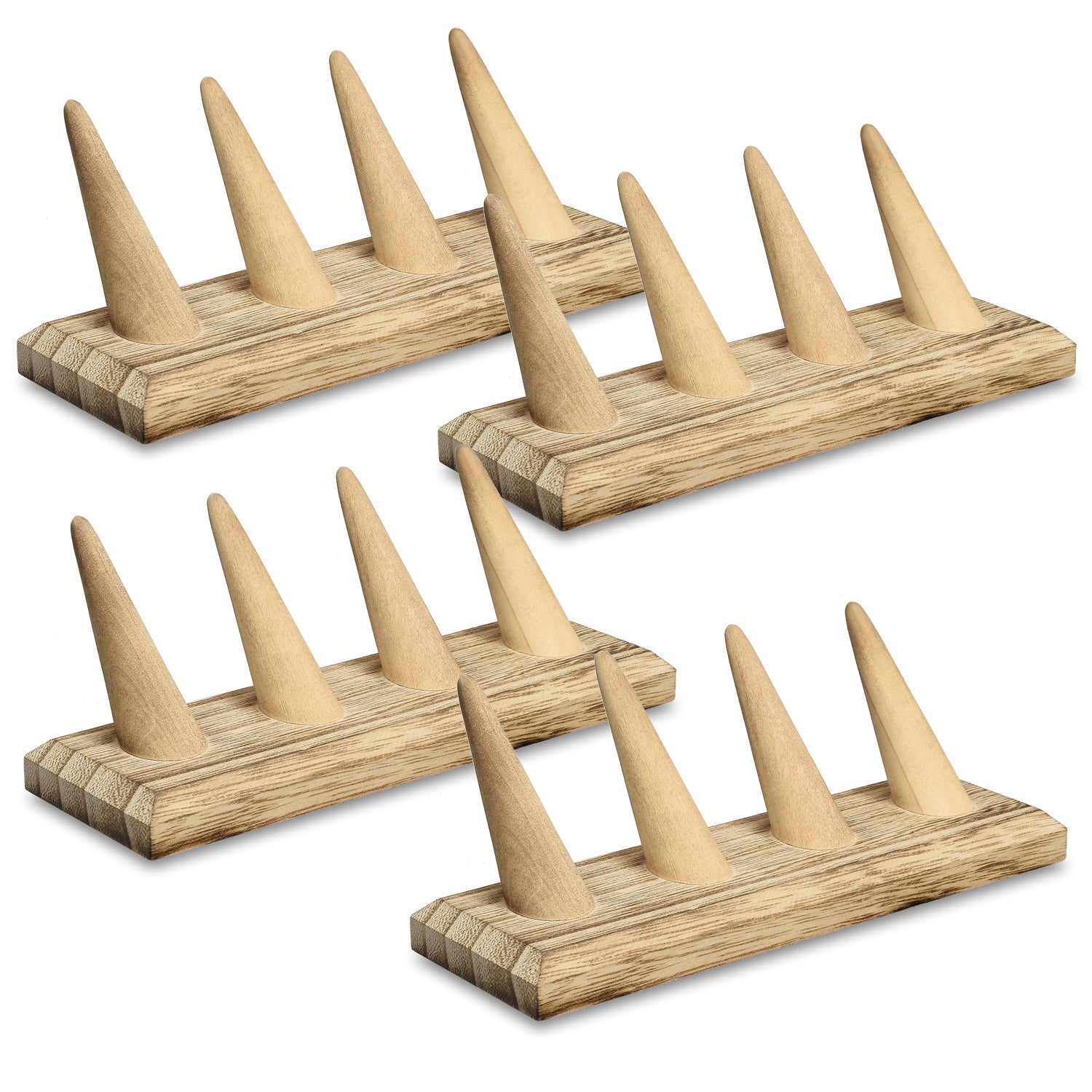 Ikee Design® 4 Pcs Set Finger Ring Stand Jewelry Display Holder 7 1/2" x 2 1/4" x 2 3/4"
