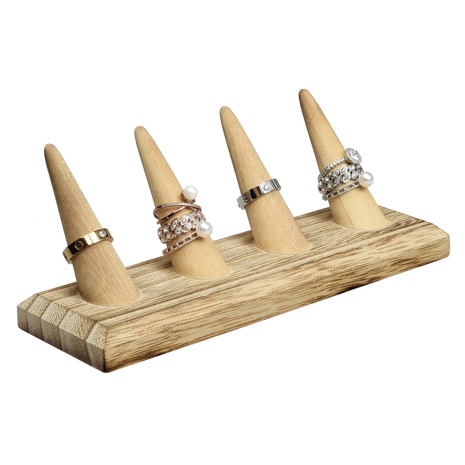 Ikee Design® 4 Pcs Set Finger Ring Stand Jewelry Display Holder 7 1/2" x 2 1/4" x 2 3/4"