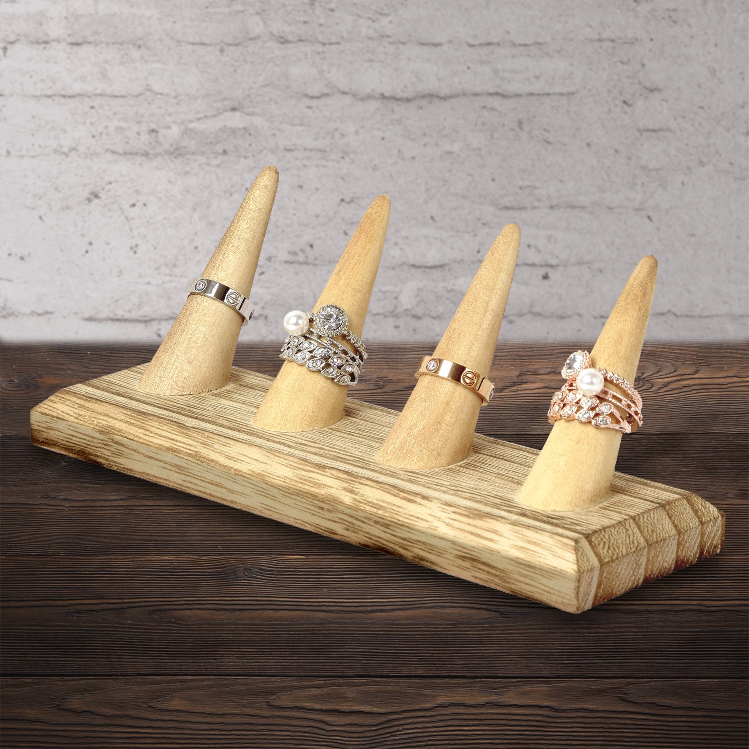 Ikee Design® 4 Pcs Set Finger Ring Stand Jewelry Display Holder 7 1/2" x 2 1/4" x 2 3/4"