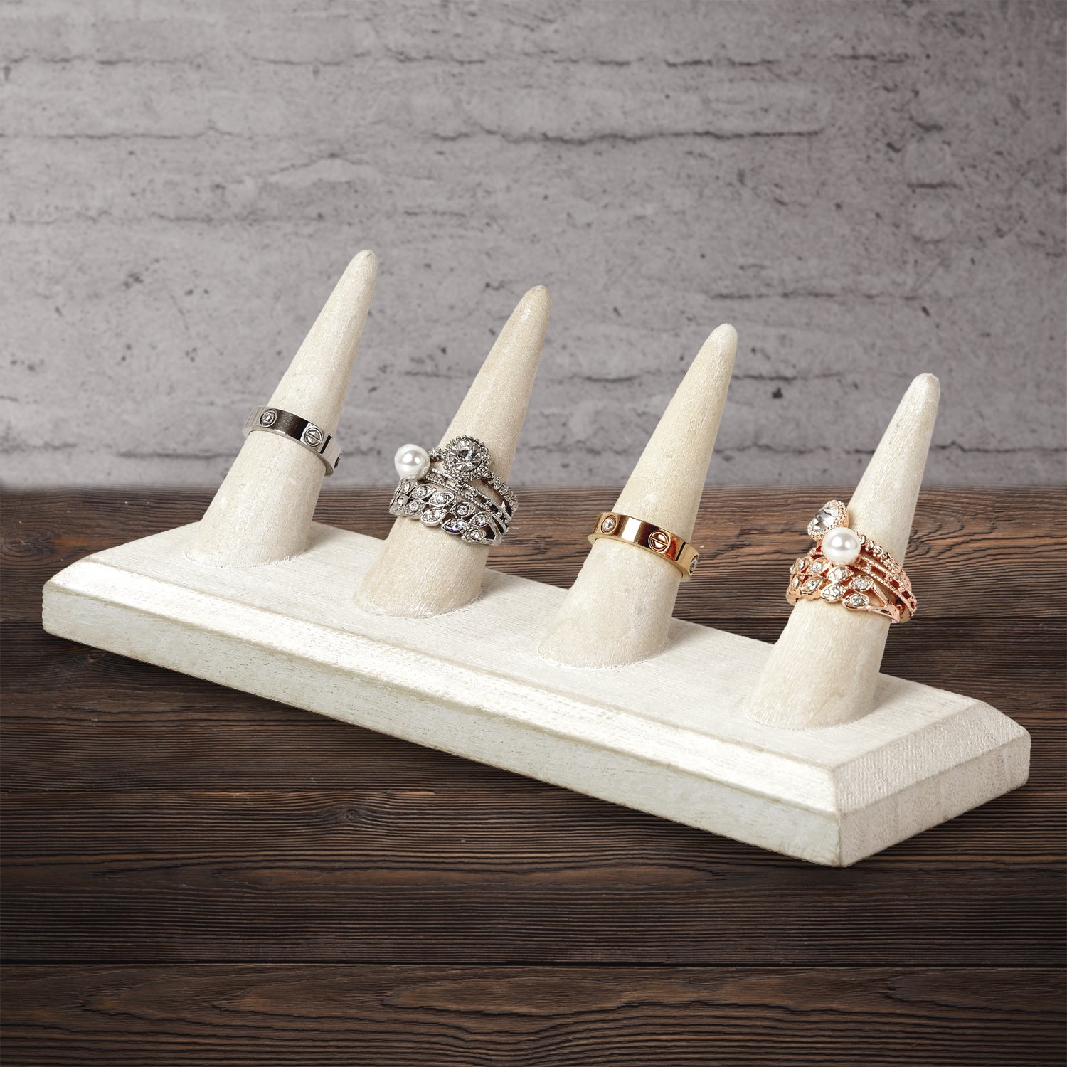 Ikee Design® 4 Pcs Set Finger Ring Stand Jewelry Display Holder 7 1/2" x 2 1/4" x 2 3/4"