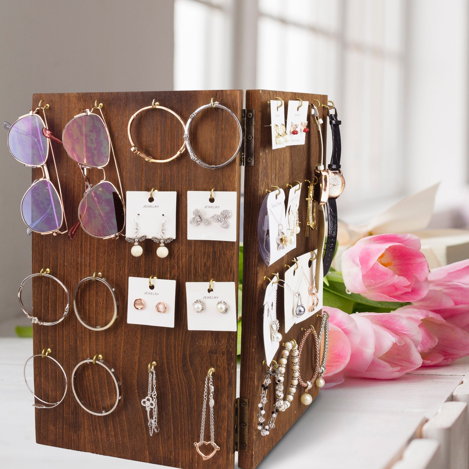 Ikee Design® Two-Sided Jewelry Display Stand